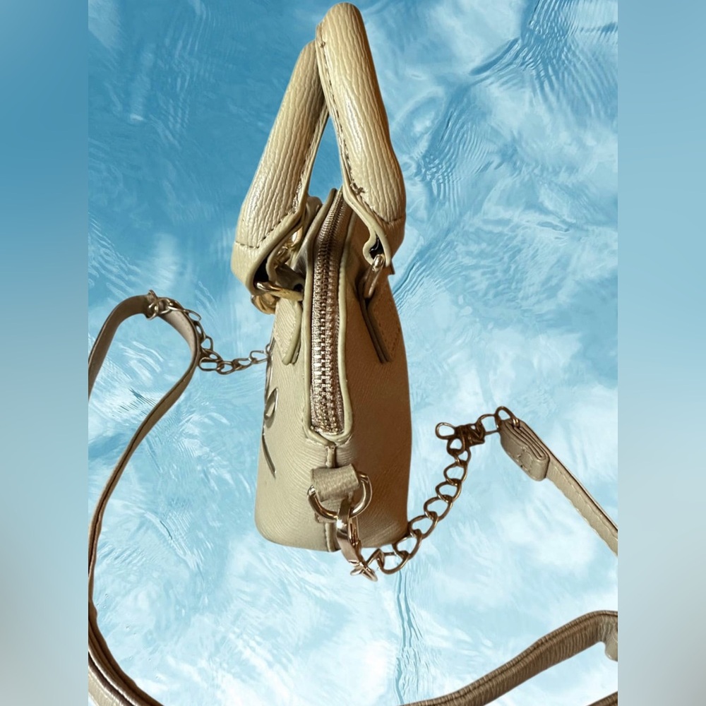 Bebe Gianna Micro Dome Crossbody in Beige NWOT - Picture 6 of 9